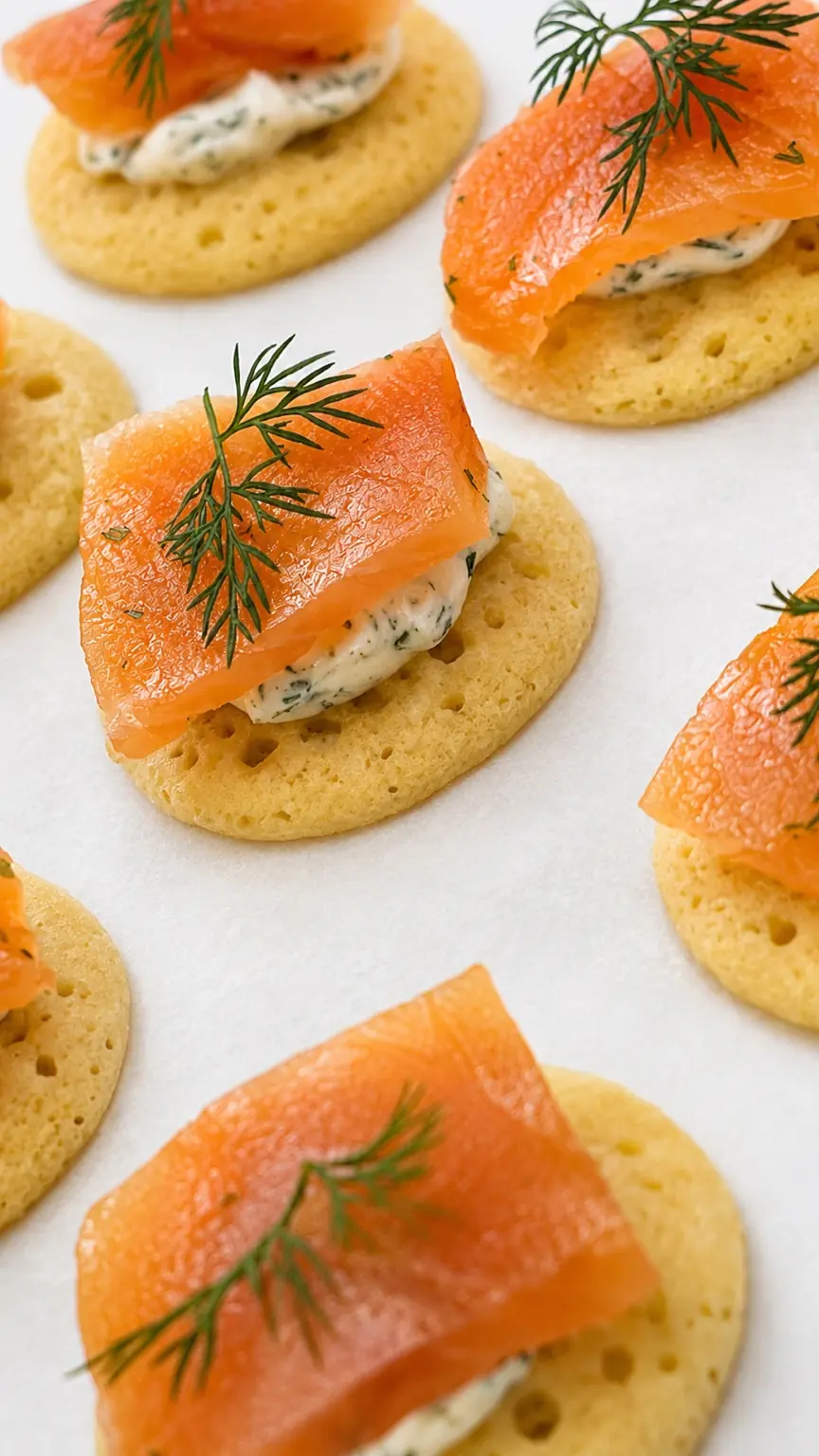 Bouchées cocktail au saumon préparées pour une cérémonie